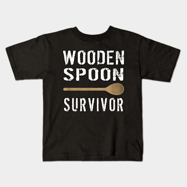 Wooden spoon survivor Kids T-Shirt by WILLER